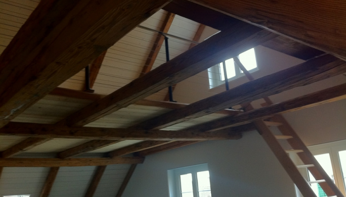 Neuer Dachstuhl mit Lukarnen (MFH mit Läden) Pfäffikon ZH